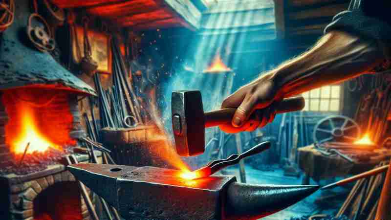 Blacksmithing Through the Ages: A Tribute to Craftsmanship and Creativity, Concept art for illustrative purpose, tags: der und die - Monok